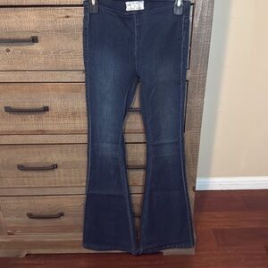 Free People Penny Pull-on Flared Leg Jeans Dark Wash Size 25